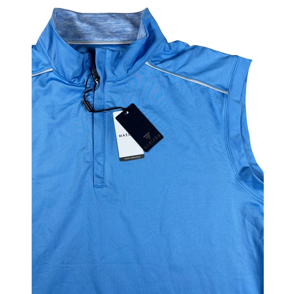 NEW Maelreg Mens Performance Vest Sky Blue XL Quarter Zip Golf Activewear